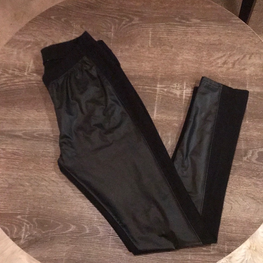 Black pleather leggings from Charming Charlie’s